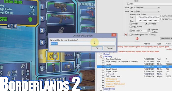 borderlands 2 trainer cheat engine