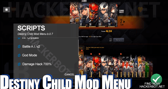 destiny child mod menu