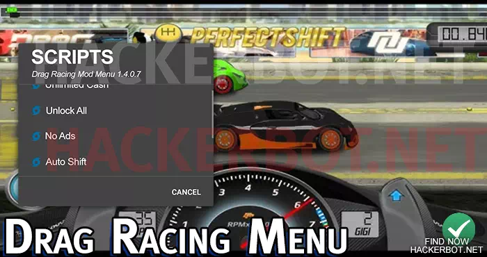 drag racing menu