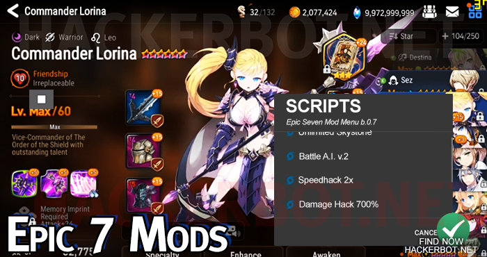 Epic Seven Game Hacks Mods Bots Game Hacking Tools Mod Menus And Cheats For Android Ios