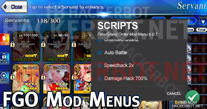 fate grand order menu features