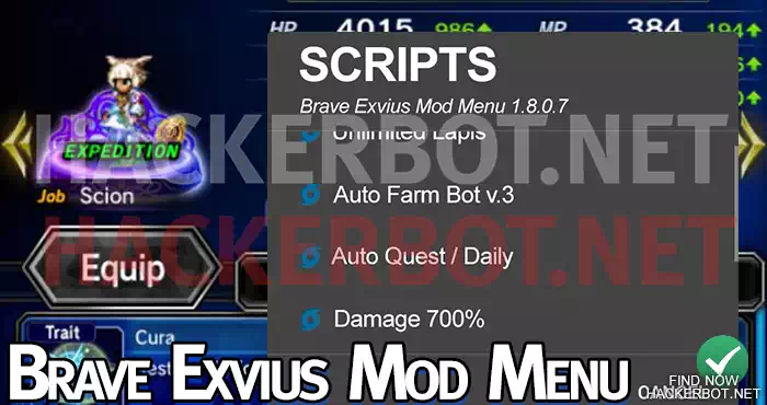 brave exvius mod menu game hacks