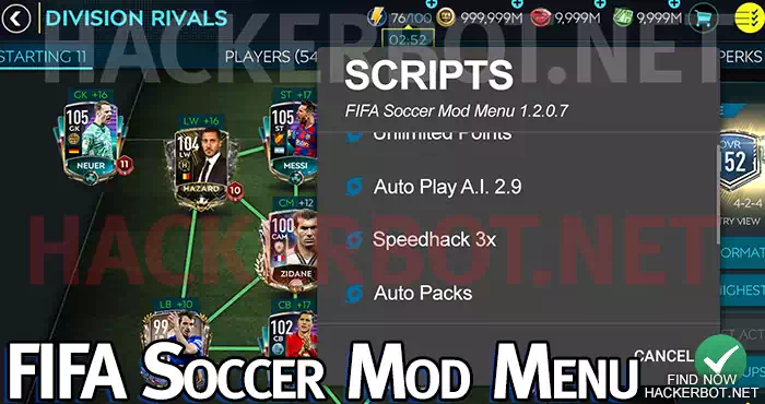 EA SPORTS FC Mobile Soccer modified menu