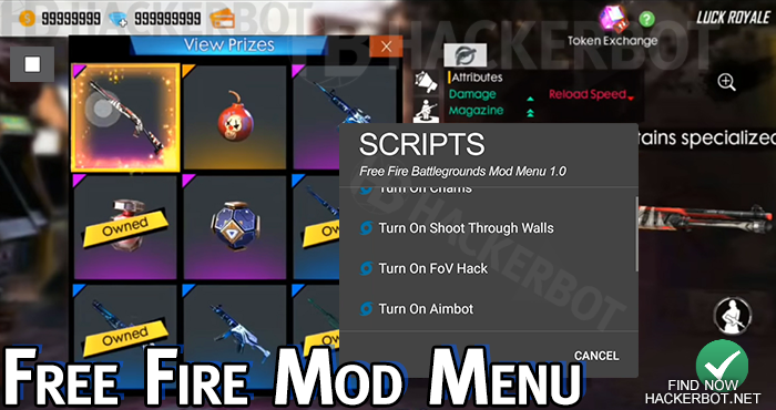 free fire mod menu hack apk