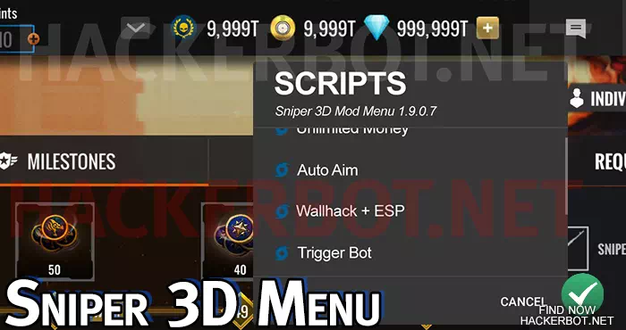 sniper 3d menu