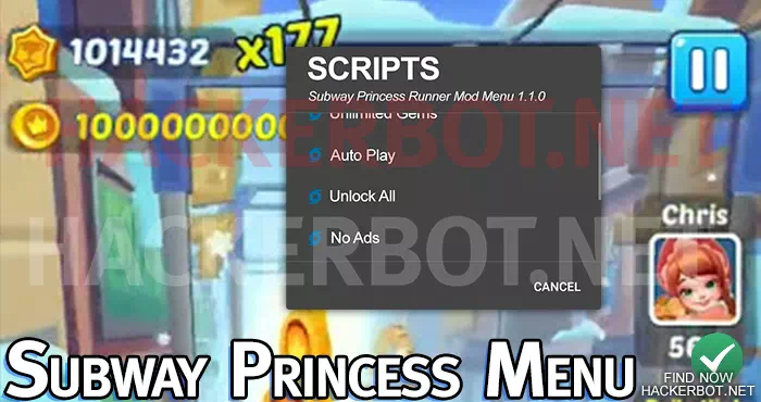 subway princess runner menu options