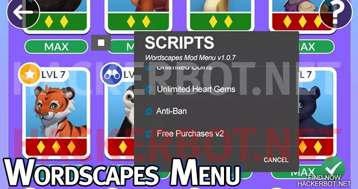 wordscapes menu
