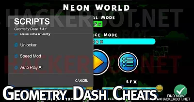 Geometry Dash menu features