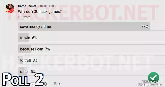 why people use game hacks poll 2