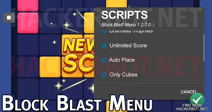 Block Blast features menu