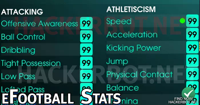 efootball 99 player stats