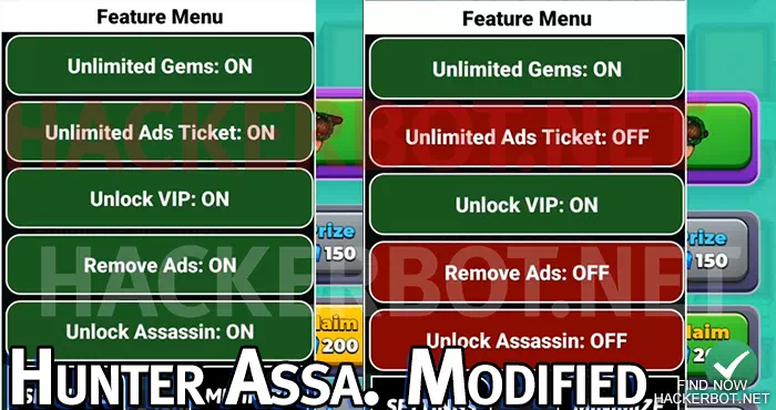 Hunter Assassin options enabled
